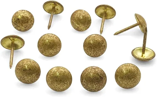Miniatura 7 de Let's Decorate 200 tachuelas de tapicería D11mm/0.43 pulgadas de bronce, tachuelas decorativas de cobre para sofá, muebles, tachuelas metálicas
