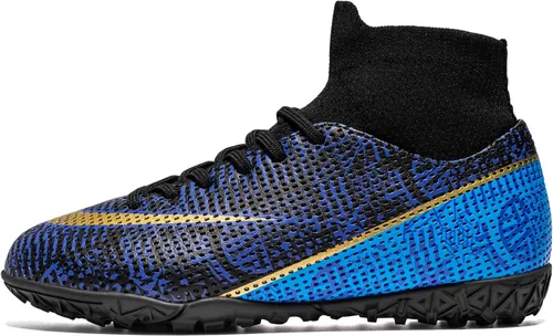 Miniatura 3 de oTzTTzTo Zapatos de fútbol de césped para niños y niñas, zapatos de fútbol sin cordones