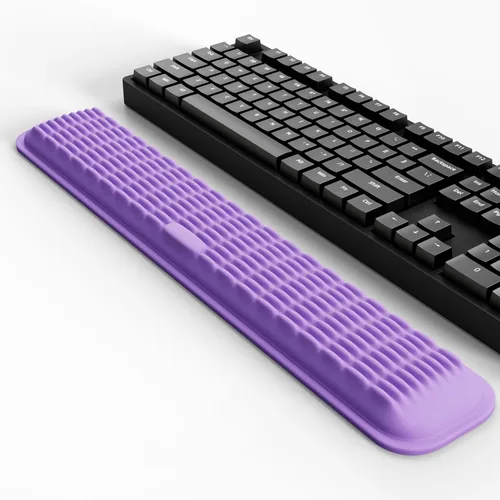 Miniatura 11 de MEKASS Reposamuñecas para teclado para teclado compacto del 60%, soporte ergonómico de espuma viscoelástica suave para muñeca con base Negro
