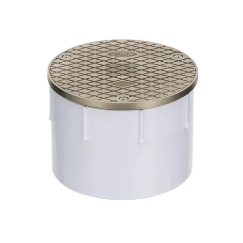 Miniatura 5 de Zurn CO2450-PV4 Drenaje de piso ajustable con limpieza, parte superior de níquel, PVC de 4", latón