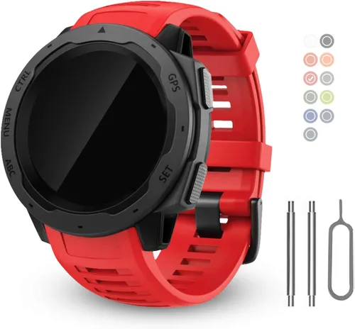 Miniatura 10 de Correa de repuesto para reloj Garmin Instinct, correa de silicona suave compatible con Garmin Instinct 2/Solar/Tactical