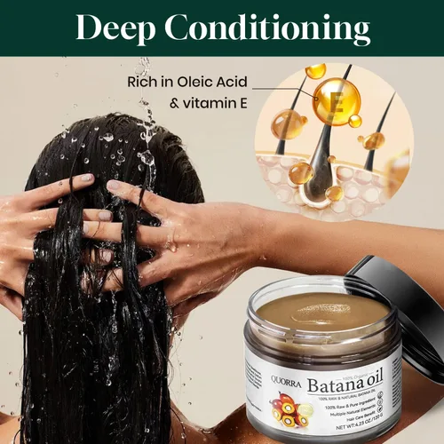 Miniatura 3 de Quorra Aceite de batana crudo para el crecimiento del cabello, 100% aceite orgánico natural para cabello natural grueso y fuerte, mascarilla