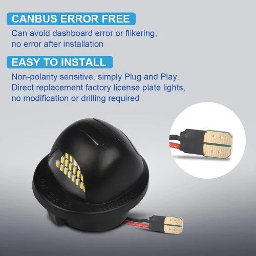 Miniatura 4 de Juego de 2 lámparas LED para placa de matrícula con tubo de neón OLED rojo compatible con Ford F150 1990-2014, F250 F350 1999-2016, Ranger