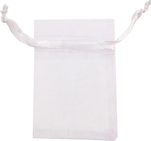 ATCG 50 bolsas de organza grandes con cordón de 8 x 12 pulgadas, decoración de festivales, bodas, fiestas, bolsas de maquillaje (blanco)