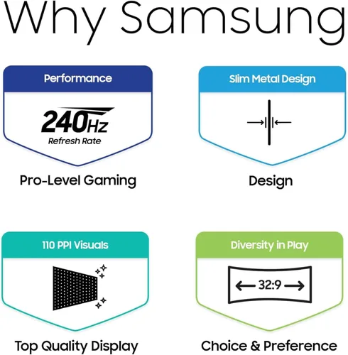 Miniatura 12 de Samsung 49" Odyssey OLED (G93SC) Serie Monitor de juegos curvo con QD-OLED, 240Hz, 0.03ms, DQHD, compatible con G-Sync, AMD FreeSync Premium Pro