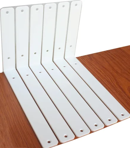 Miniatura 34 de Paquete de 12 soportes de estante en L de 8 pulgadas de largo x 6 pulgadas de alto x 1.5 pulgadas de ancho, 5 mm de grosor, soporte de estante en L