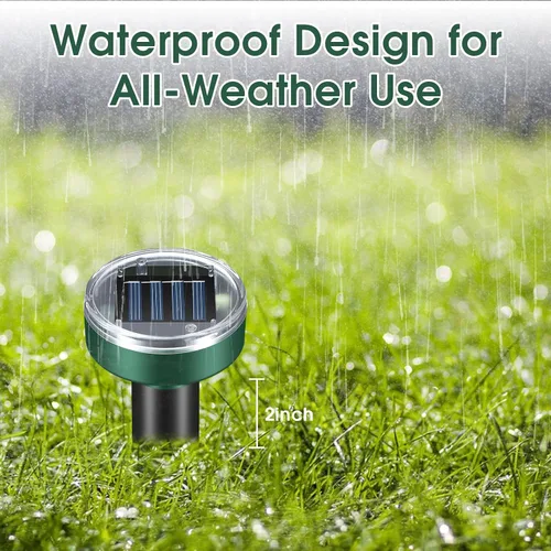 Miniatura 4 de Repelente de topos para césped – Repelente ultrasónico de tope alimentado por energía solar para jardín, patio, pico sónico impermeable