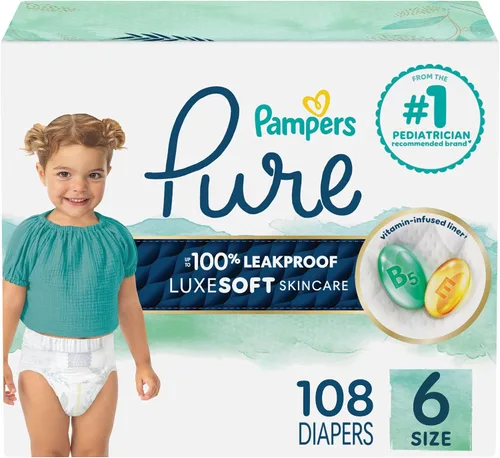 Miniatura 32 de Pañales para recién nacido/talla 1 (8-14 libras), 35 unidades – Pampers Pure Protection desechables para bebé, protección hipoalergénica y sin