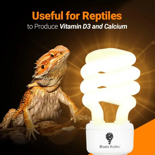 Miniatura 4 de Paquete de 2 bombillas para reptiles de 13 W, luz UVA UVB del desierto, luz de reptil UVB 10.0, bombilla de terrario fluorescente compacta adecuada