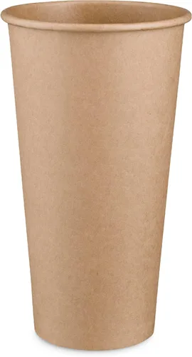 Miniatura 4 de GUSTO [100 vasos de papel kraft desechables, tazas de café caliente marrón sin blanquear, tazas ecológicas (20 onzas, Kraft)