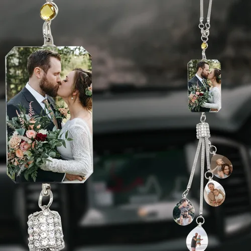 Miniatura 11 de AIFLM Adornos Personalizados de Foto de Cristal para Colgar en Coche Adornos Personalizados Estéticos para Espejo Adornos Personalizados