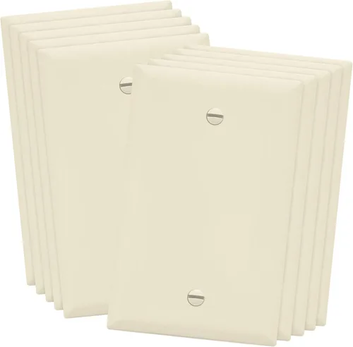 Miniatura 19 de ENERLITES - Placas para pared de dispositivo en blanco, acabado brillante, cubiertas de salida en blanco de tamaño mediano, 1 banda, 4.88 x 3.11