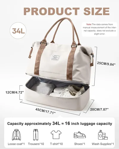 Miniatura 52 de Bolsa de viaje para mujer, bolsa deportiva para gimnasio, H-Negro