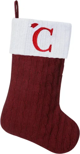Miniatura 71 de Medias de Navidad personalizadas de 19 pulgadas con iniciales bordadas, medias de Navidad de punto negro para decoraciones de vacaciones familiares