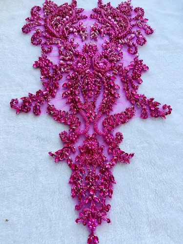 Miniatura 6 de Parches de diamantes de imitación brillantes hechos a mano para coser a mano con lentejuelas de cristal en encaje para vestido de graduación, ropa