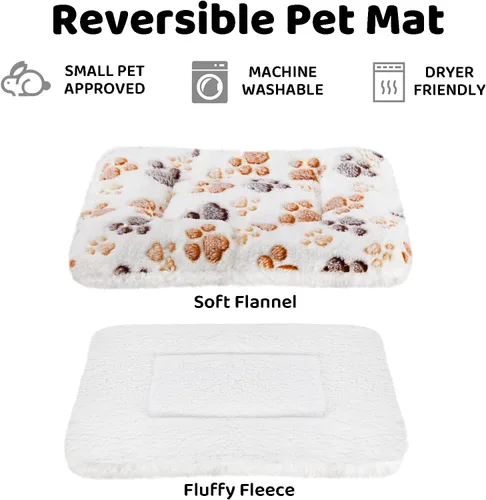 Miniatura 6 de Amakunft Tapete de cama lavable de conejillo de indias, 2 piezas, almohadilla de invierno de conejo para interiores, colchones cálidos de cama