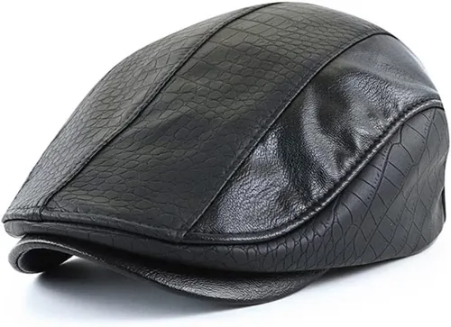 Miniatura 11 de Gorra de hiedra para hombre, sombrero de cuero de PU para hombre, boina ajustable, gorra plana de golf, gorra plana Gatsby, sombrero de pesca