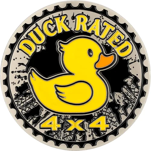 Miniatura 8 de Tallew Insignia de pato emblema de automóvil de 4 x 4 pulgadas, insignia automotriz redonda 3D, calcomanías adhesivas compatibles con vehículos