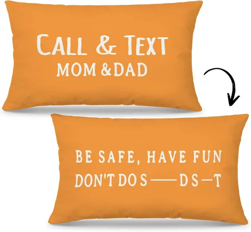 Miniatura 10 de Mingnei Funda de almohada con texto en inglés "Call Your Mom", divertida funda de almohada reversible decorativa de 12 x 20 pulgadas, regalos