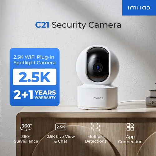 Miniatura 2 de IMILAB Cámara interior de 2.5K, cámara de habitación para dormitorio, perro/mascota/bebé/niñera con aplicación Xiaomi Home, cámara de seguridad