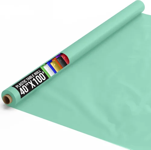 Miniatura 119 de Exquisito rollo de mantel de mesa de plástico aqua de Party Solids 4 piezas 40" X 300' Rollo de mantel de mesa de plástico - Rollos de mantel