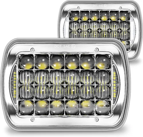 Miniatura 9 de TRUE MODS 7x6 5x7 H6054 Faros LED negros H4 2B1 Reemplazo de haz sellado Lámpara de cabeza para Jeep Wrangler YJ Cherokee XJ Chevy Express Ford