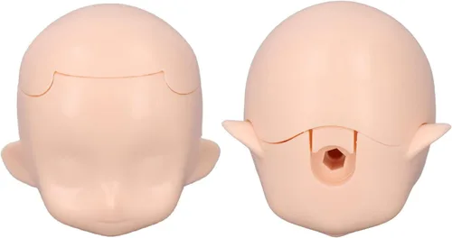 Miniatura 4 de Cabeza de muñeca en blanco, cabeza de muñeca articulada de silicona de repuesto, exquisita para muñeca articulada de bola de 1/12 (blanco normal)