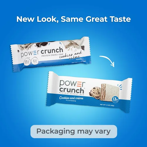 Miniatura 7 de Power Crunch Barras de proteínas, bocadillos ricos en proteínas con delicioso sabor, galletas y crema, 1.4 onzas (12 unidades)