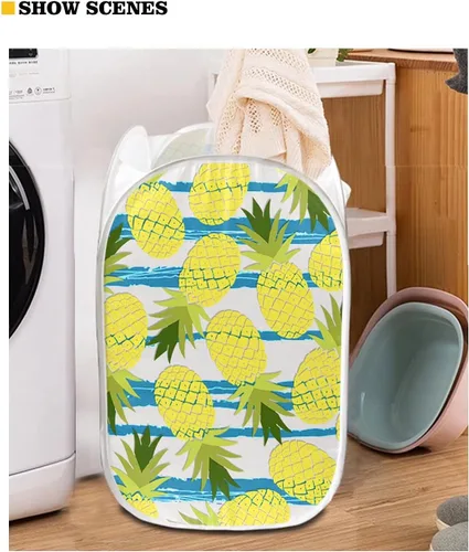 Miniatura 8 de AFPANQZ Cesta plegable de malla para ropa sucia, plegable, portátil, para guardar lugar para el hogar, fácil de plegar para viajes, 13.5 x 13.5 x 21