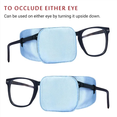 Miniatura 4 de Astropic Parche Grande de Seda para Ojos para Adultos y Niños con Gafas Grandes para Cubrir Cualquier Ojo (Grande, Azul Cielo)
