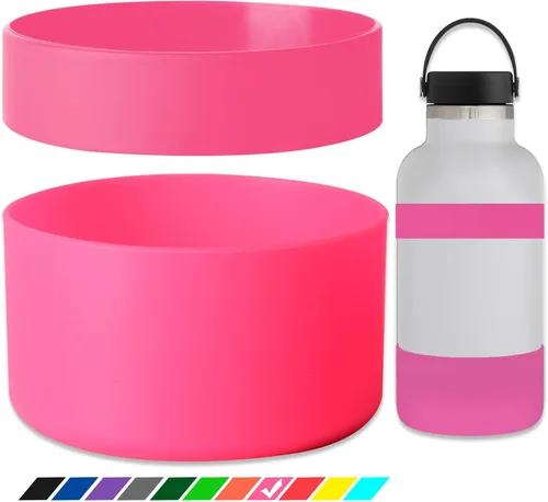 Miniatura 18 de Greant Funda protectora doble para botella de agua compatible con Hydro Flask, funda flexible de silicona compatible con funda Hydroflask, funda