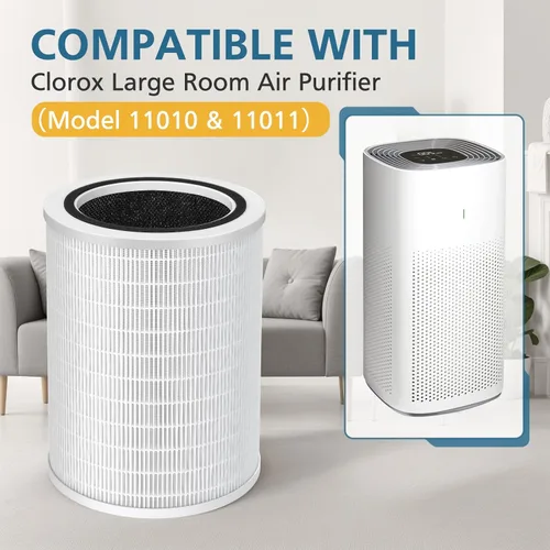Miniatura 3 de Filtro de repuesto HEPA 12010 compatible con purificador de aire Clorox 11010 y 11011, habitaciones grandes de hasta 1,500 pies cuadrados, filtro