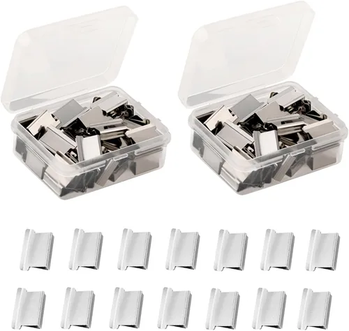 Miniatura 8 de Dispensador de Clips de Papel Portátil Reutilizable - Capacidad de 40 Hojas, 2 Dispensadores con 100 Clips de Repuesto (50 Plateados + 50 de Color)