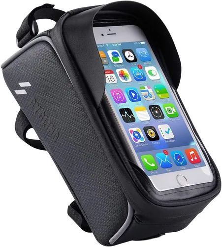 Miniatura 2 de Bolsa de marco de bicicleta, soporte para teléfono de bicicleta, bolsa impermeable para manillar de bicicleta, bolsa de tubo frontal superior