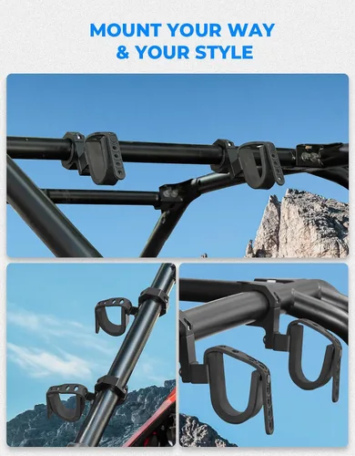 Miniatura 6 de KEMIMOTO Portaherramientas de caza para UTV, soporte para barra enrollable, soporte para pala, soporte para arco, compatible con barras enrollables