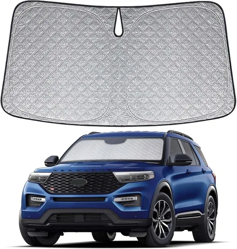 Miniatura 37 de Parasol de 6 capas para parabrisas de Honda Element 2003-2011, parasol plegable para automóvil con bolsa de almacenamiento, reflectante del calor