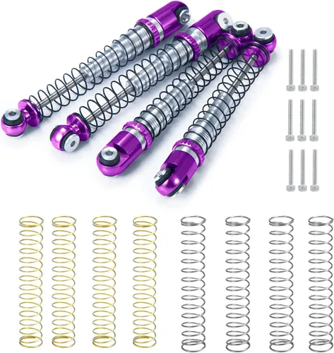 MORLORDY Aleación de aluminio 4 piezas RC Shock 1.890 in amortiguadores ajustables amortiguadores para choques SCX24 1.890 in actualizaciones 1/24