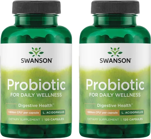 Swanson Probiótico - Suplemento de salud digestiva con 1 mil millones de UFC por cápsula - Fórmula natural que apoya la regularidad intestinal y el