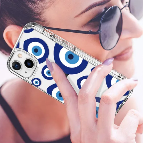 Miniatura 2 de LUHOURI Funda para iPhone 15 con protector de pantalla – Cristal acrílico transparente – Diseños de moda para mujeres y niñas – Funda protectora