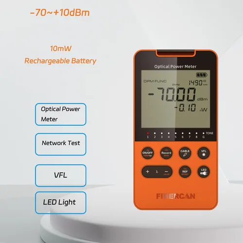 Miniatura 2 de Medidor de potencia óptica -50 ~+30dbm Localizador visual de fallas Probador de cable óptico portátil Herramientas de red con control remoto RJ45
