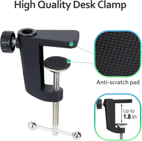 Miniatura 5 de Brazo de brazo AM8: brazo de micrófono ajustable con funda de cable, brazo de micrófono con adaptador de 3/8 a 5/8 pulgadas compatible