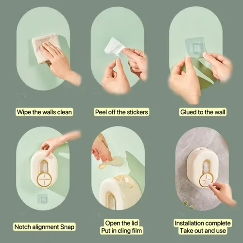 Miniatura 7 de Fresh Keeping - Organizadores de contenedores para tienda de películas con 100 envolturas de plástico elásticas, montaje en la pared, sin Blanco