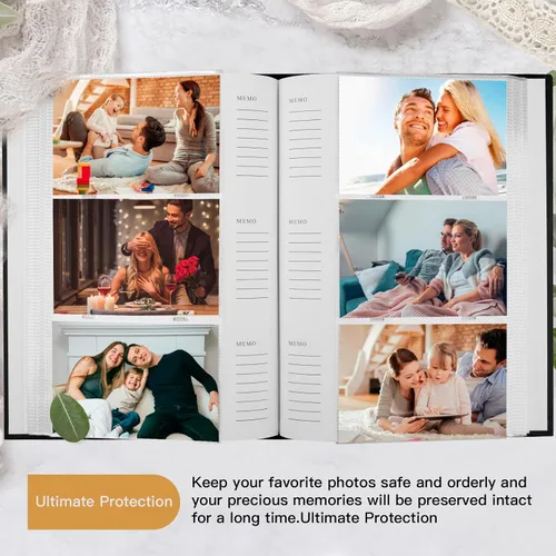 Miniatura 2 de Aevdor - Álbum de fotos de 4 x 6 con capacidad para 360 fotos, cubierta de cuero con áreas de notas para fotos de graduación, bodas, niños, familia