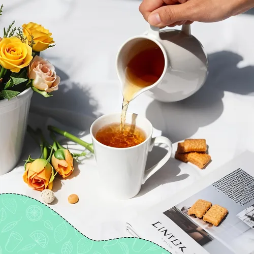 Miniatura 6 de Juego de tazas de café de 10 onzas, 4 tazas de café de cerámica blanca lisa, tazas de porcelana con asa, taza en forma de V para café con leche