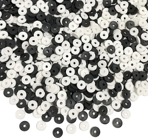Miniatura 17 de 5000 cuentas de arcilla gris oscuro de arcilla polimérica Heishi cuentas espaciadoras planas redondas para pulseras, aretes, collares, manualidades