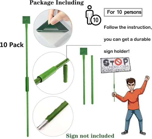 Miniatura 4 de Letreros ligeros para patio, estacas de protesta, postes de eslogan de desfiles, letreros de advertencia con asa para grandes ceremonias, venta