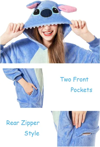 Miniatura 8 de Grilong Disfraz de mameluco de punto de Halloween unisex para adultos, pijamas de punto