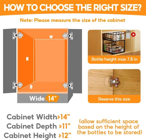 Miniatura 3 de Organizador de especias para gabinete, estante de especias vertical extraíble de 2 niveles, organización de especias de metal resistente