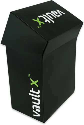 Miniatura 4 de Vault X Pequeña caja de cubierta estándar con 100 fundas negras, se adapta a más de 60 tarjetas coleccionables con funda (negro)