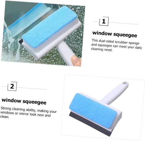 Miniatura 6 de para limpiar 4 unids cepillo de limpieza de vidrio escobilla de goma y esponja de ventana escobilla esponja rascador de vidrio Herramientas